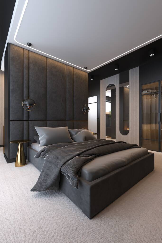 sypialnia przyjemna akustycznie projekt architektoniczny